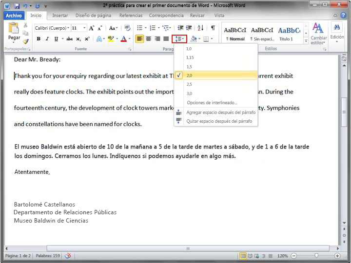 Documento de Word 2010