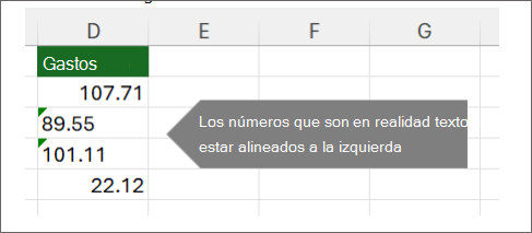 Mensaje de resultados inesperados en Excel.