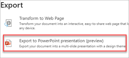 Exportar a una presentación de PowerPoint