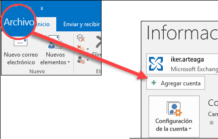 Agregar una cuenta de correo electrónico en Outlook Soporte técnico de Microsoft