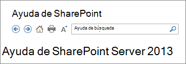 SharePoint encabezado del panel ayuda de 2013