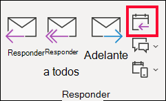 En un mensaje de correo electrónico, seleccione responder con reunión.