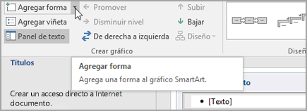 Agregar una forma a un elemento gráfico SmartArt