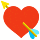 Emoticono de corazón con flecha