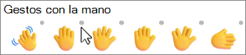 Emojis con un punto gris para cambiar el tono de la piel.