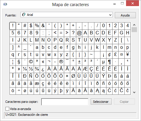 Insertar símbolos y caracteres ASCII o basados en el alfabeto latino - Soporte técnico de Microsoft