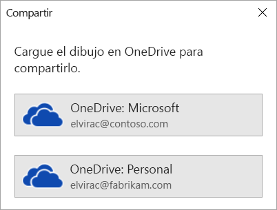 Si no guardó su dibujo en OneDrive o en SharePoint, Visio le pedirá que lo haga.