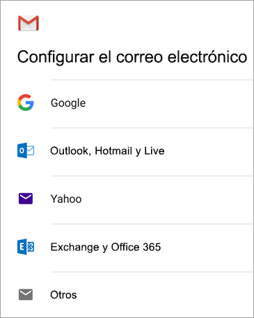 Configurar el correo electrónico en aplicación de correo de Android - Soporte de Microsoft