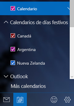 Agregar un calendario de vacaciones en Windows 10