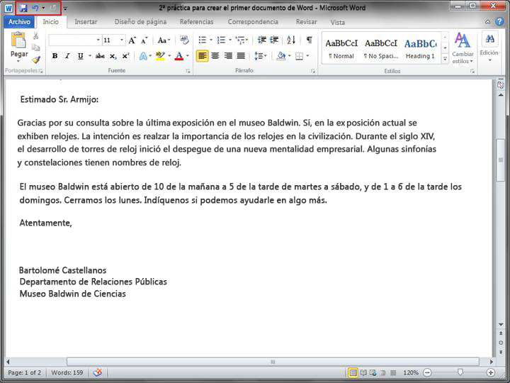 Documento de Word 2010