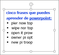 Dar formato en un cuadro de texto de PowerPoint