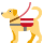 Emoticono de perro de servicio
