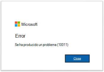 Se ha producido un error en las aplicaciones de Microsoft 365