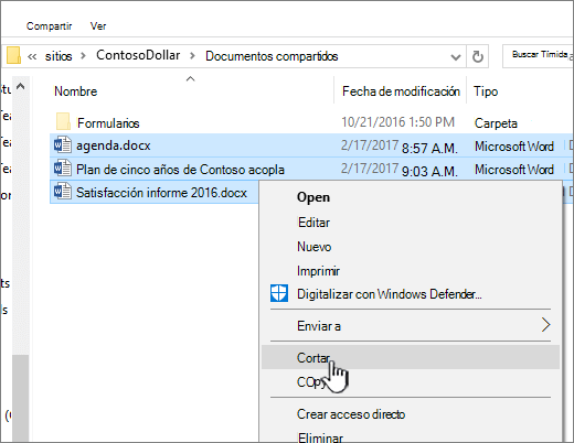 ayuda Condimento frecuencia Copiar o mover archivos de bibliotecas mediante Abrir con el Explorador -  Soporte técnico de Microsoft