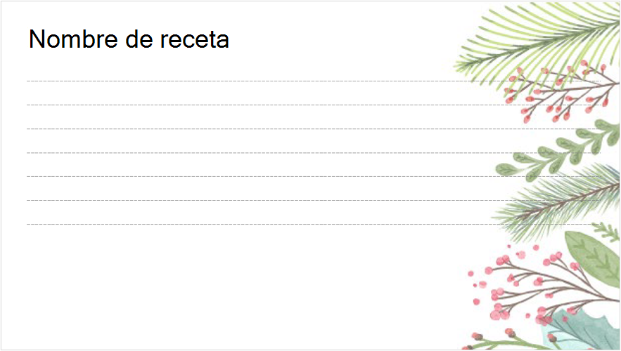 Imagen de una tarjeta de receta con temática navideña