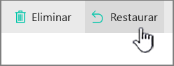 Botón Restaurar de SharePoint Online resaltado