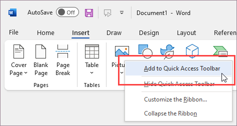 Agregar comandos a la barra de herramientas de acceso rápido - Soporte  técnico de Microsoft