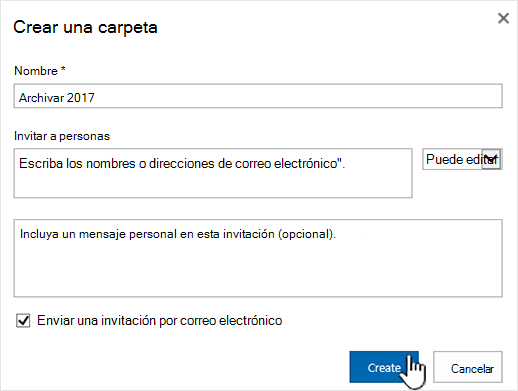 Cuadro de diálogo compartir en modo clásico de SharePoint Online