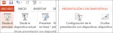 Empezar la presentación desde el principio