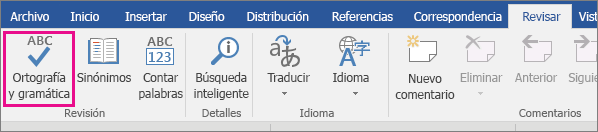 Revisar La Ortografía Y La Gramática En Word 2016 Para Windows Soporte Técnico De Office 