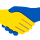 Emoticono de apretón de manos en Ucrania