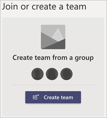 Crear un equipo a partir de un grupo.