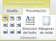 Pestaña Diseño de Herramientas de tabla