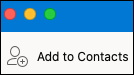 Agregar a Contactos en Outlook para Mac.