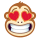 Emoticono de mono con ojos de corazón