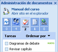 Panel de tareas Administración de documentos