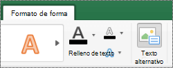 Botón Texto alternativo para formas en la cinta de Excel para Mac