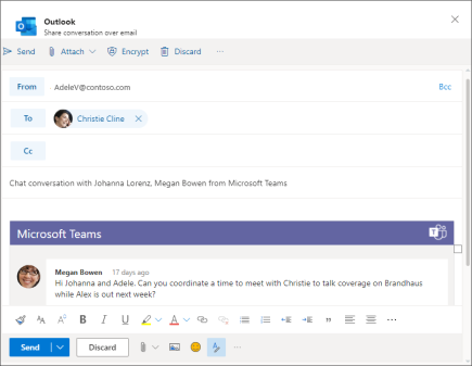 Compartir con Outlook desde Teams - Soporte técnico de Microsoft