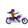 Emoticono de mujer moto