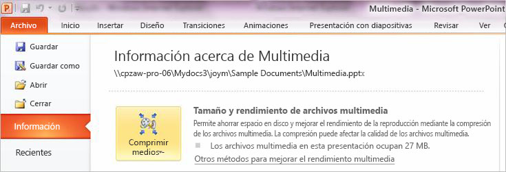 Comprimir archivos multimedia - técnico Microsoft
