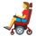 Emoticono de mujer en silla de ruedas motorizada