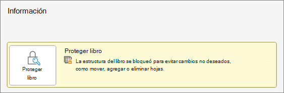 Proteger libro en el menú Información