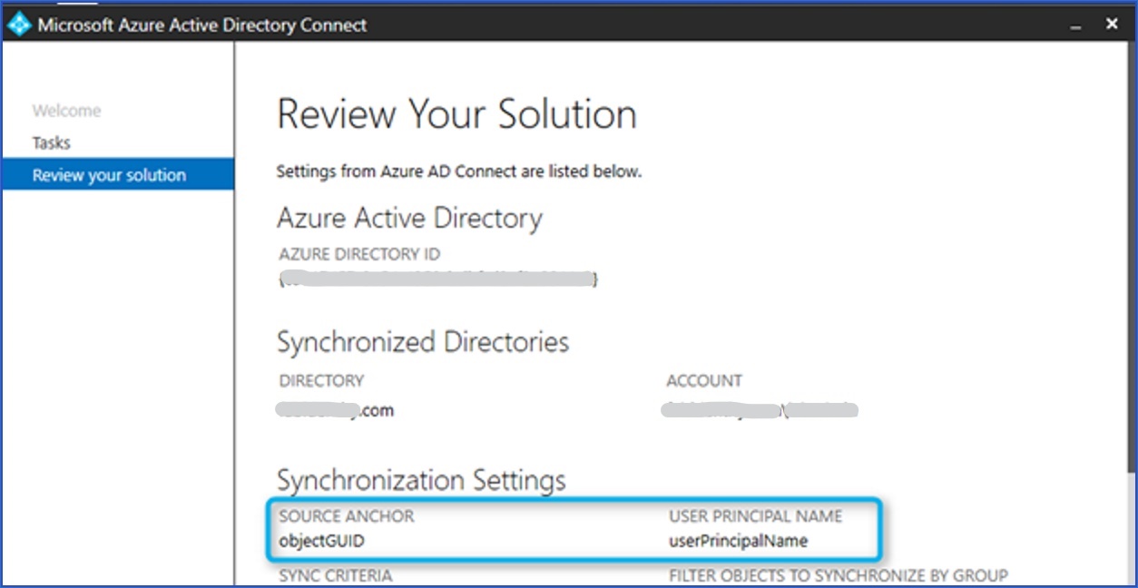 Azure AD Connect -Review your solution