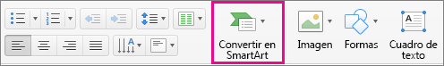 Convertir a SmartArt en PowerPoint para Mac