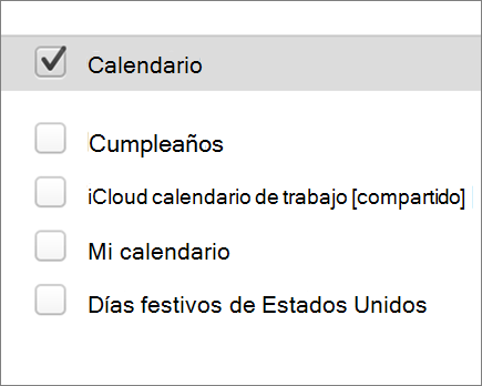 Calendario de iCloud en Outlook 2016 para Mac