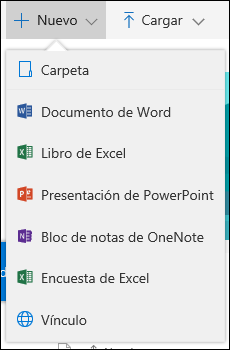 Crear un archivo en una biblioteca de documentos en Office 365