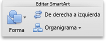 Ficha SmartArt, grupo Editar SmartArt