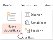 Botón Nueva diapositiva