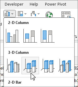 Insertar galería de gráficos de columnas