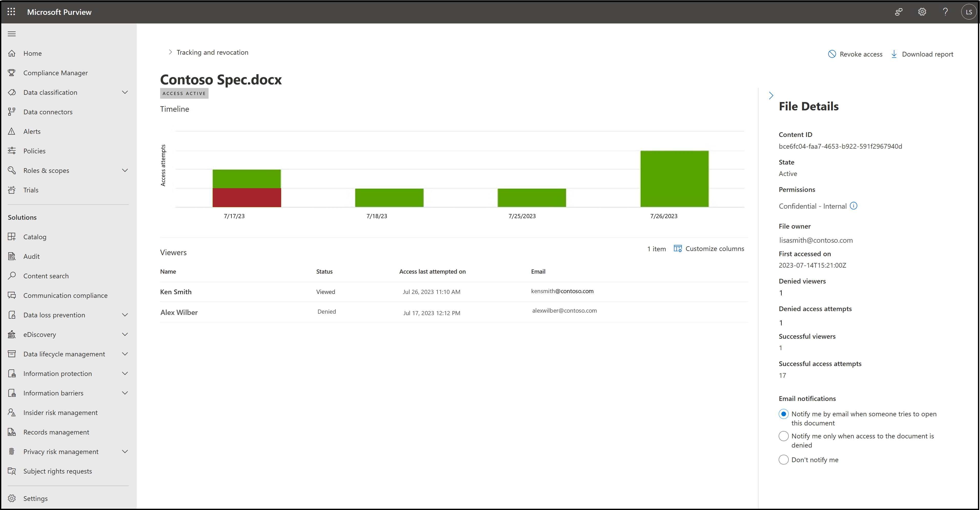 Uso de purview para realizar un seguimiento del acceso