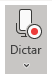 Se muestra el icono de Dictar después de realizar una selección.