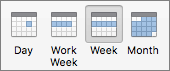 Barra de herramientas vistas de calendario