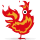 Emoticono del año del gallo de fuego