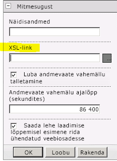 XSL-lingi atribuut veebiosamenüüs