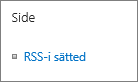 Loendi suhtluse (RSS) sätted