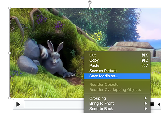 Slide containing an image and the Save as picture command selected in the shortcut menu